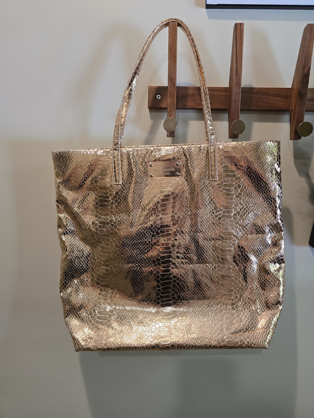 🔥 Kate Spade Metallic Gold Tote Bag